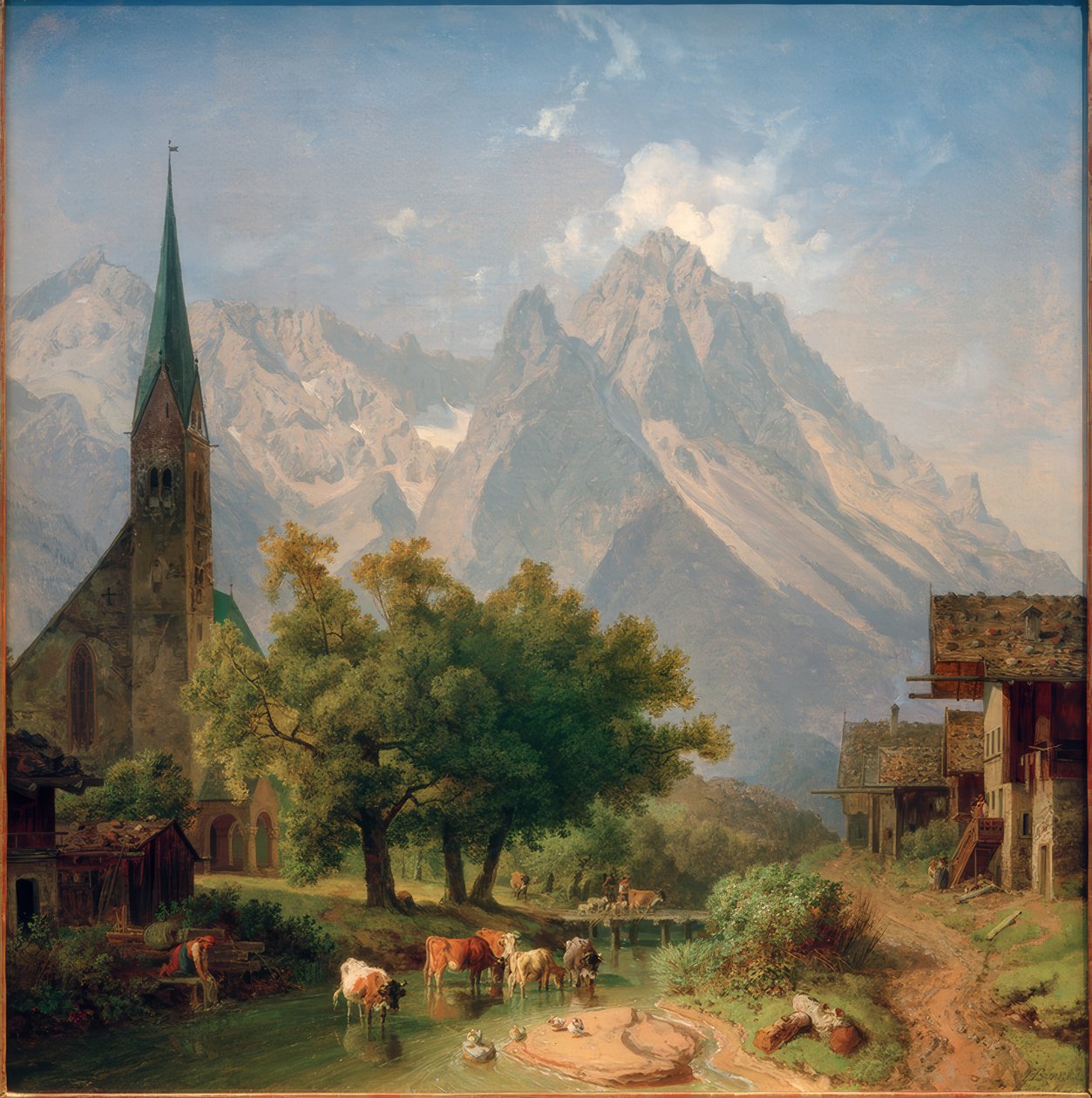 Stary kościół parafialny w Garmisch autorstwa Heinrich Burkel