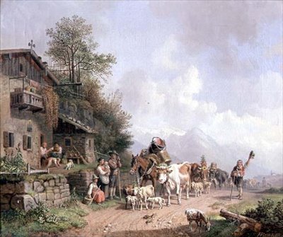 Powrót stada autorstwa Heinrich Burkel
