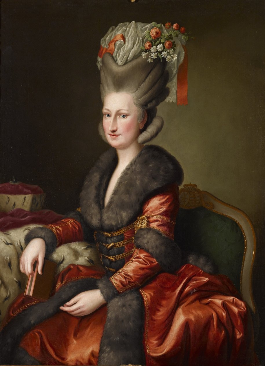 Portret Marii Amalii Augusty Saskiej w stroju polskim autorstwa Heinrich Carl Brandt