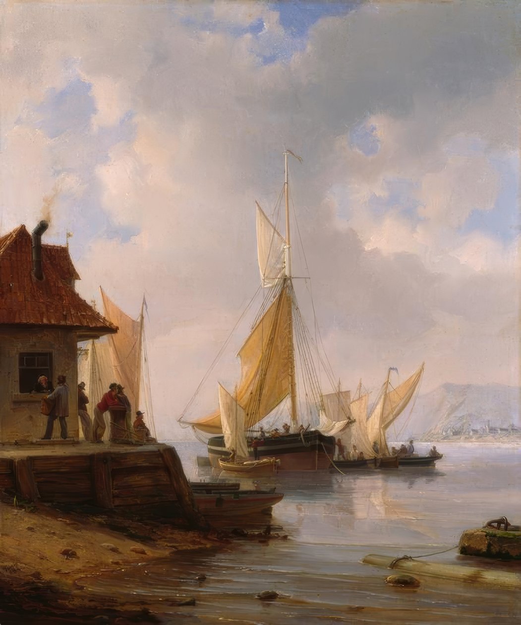 Żaglówki w porcie autorstwa Heinrich Friedrich Tank
