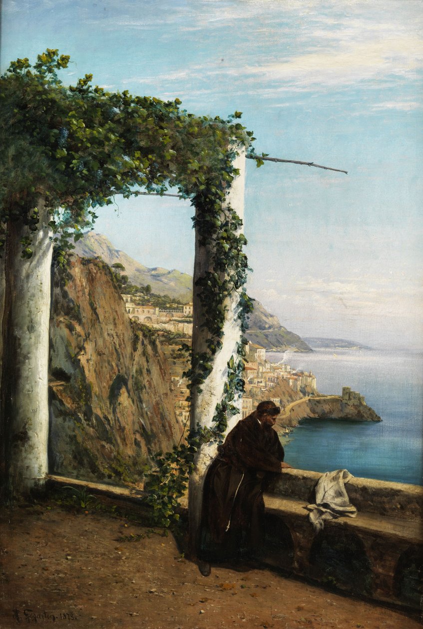 Mnich na Wybrzeżu Amalfi autorstwa Heinrich Gogarten