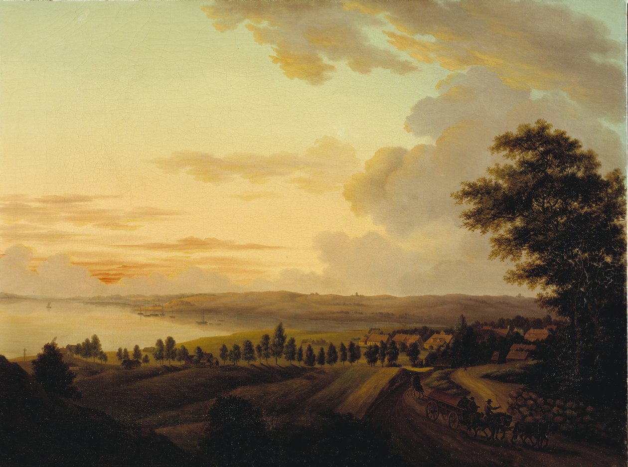 Krajobraz Zelandii, wieczór autorstwa Heinrich Grosch