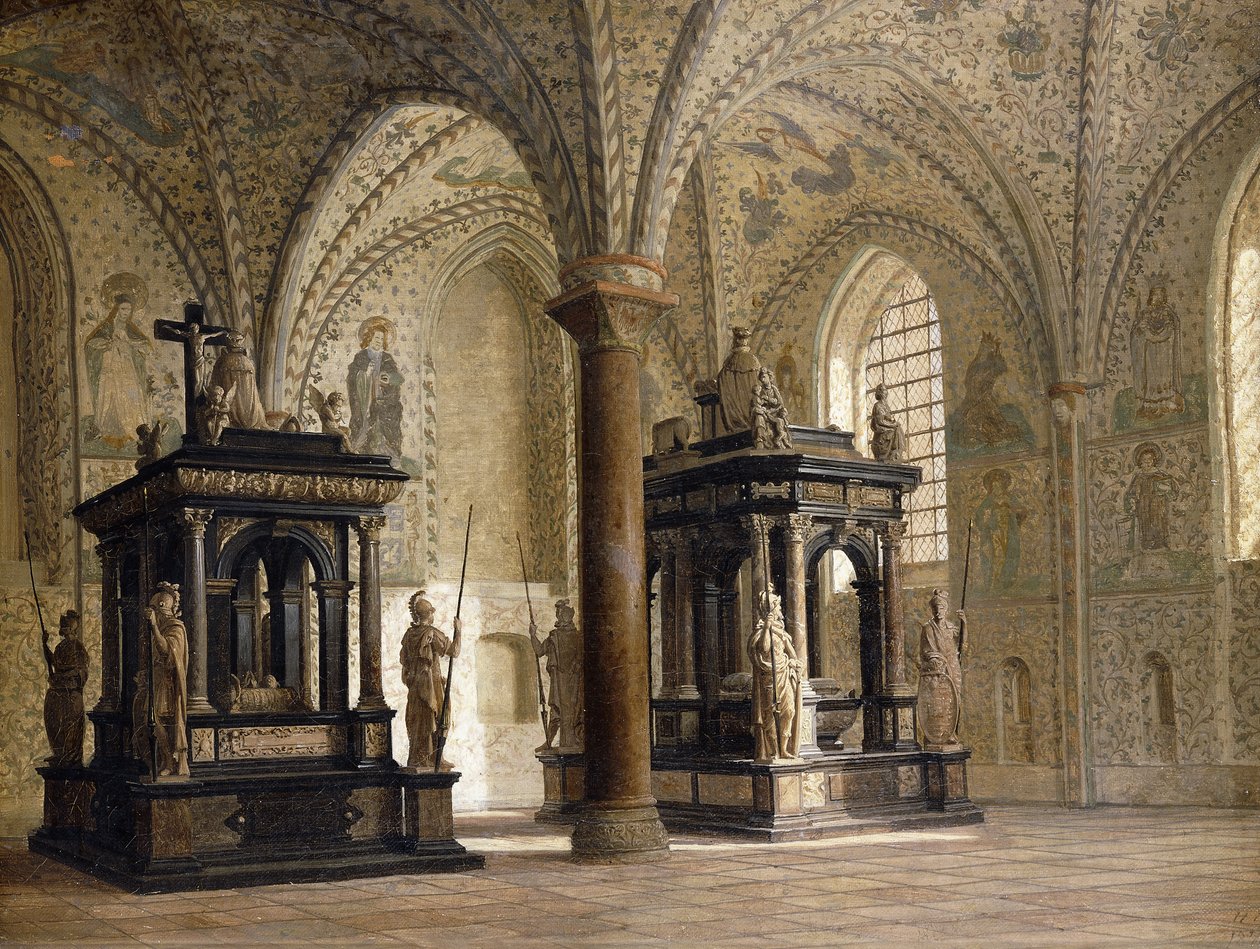 Katedra w Roskilde, Dania, 1874 autorstwa Heinrich Hansen