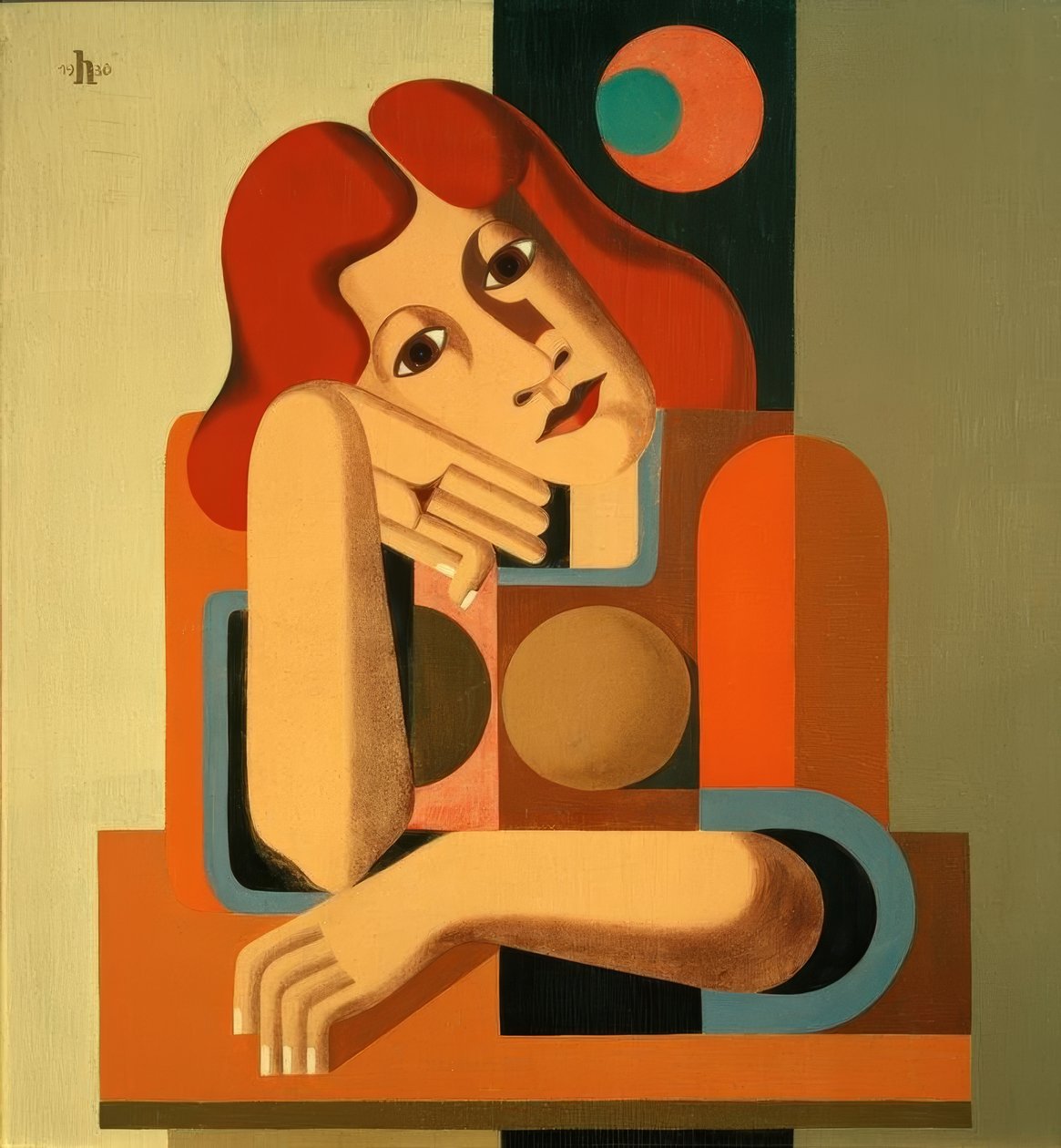 Melancholijna dziewczyna autorstwa Heinrich Hoerle