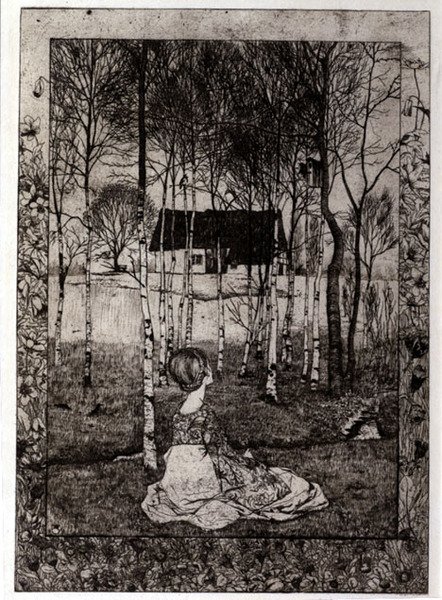 Wiosna (akwaforta) autorstwa Heinrich Vogeler