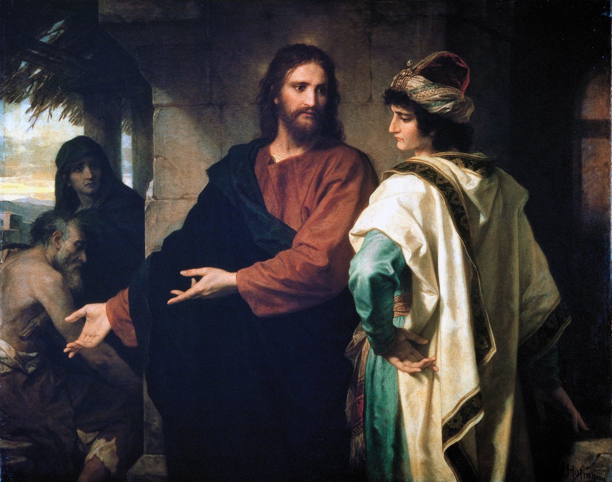 Jezus i bogaty młody władca autorstwa Heinrich Karl Hofmann