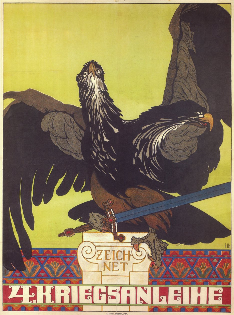 Subskrybuj czwartą pożyczkę wojenną - Subskrybuj czwartą pożyczkę wojenną - Lefler, Heinrich (1863-1919) - 1916 - Litografia kolorowa - Kolekcja prywatna autorstwa Heinrich Lefler