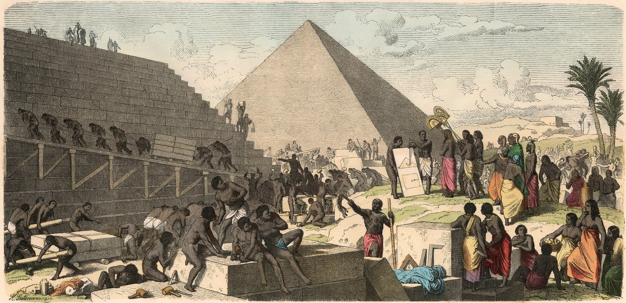 Starożytny Egipt: Zbuduj piramidy, 1866 autorstwa Heinrich Leutemann