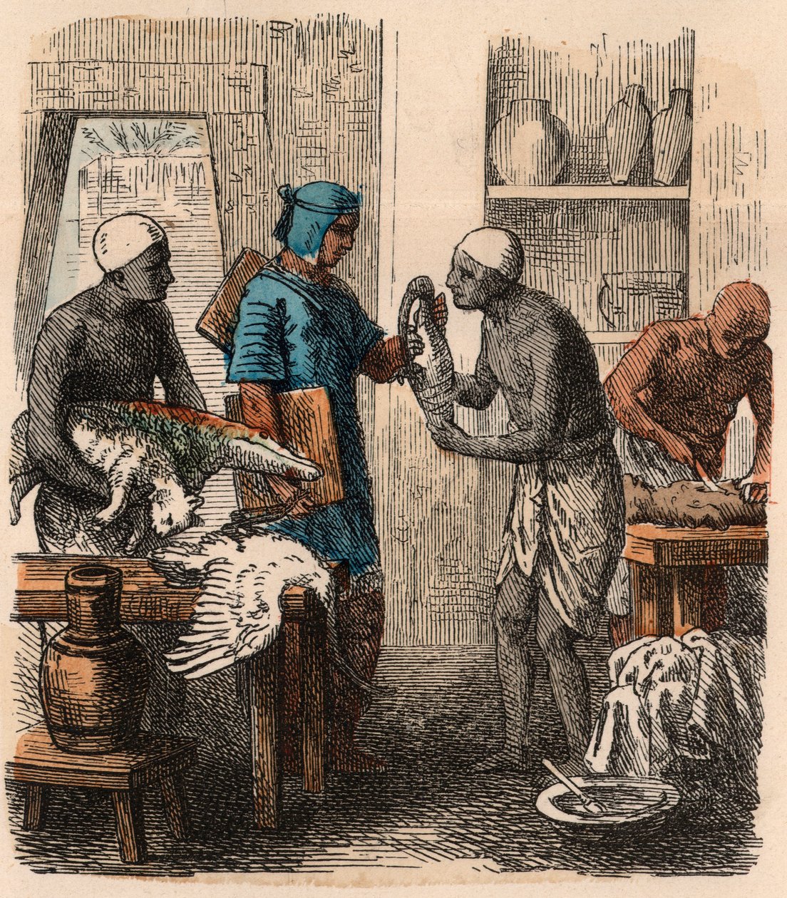 Starożytny Egipt: Balsamowanie zwierząt, 1866 autorstwa Heinrich Leutemann