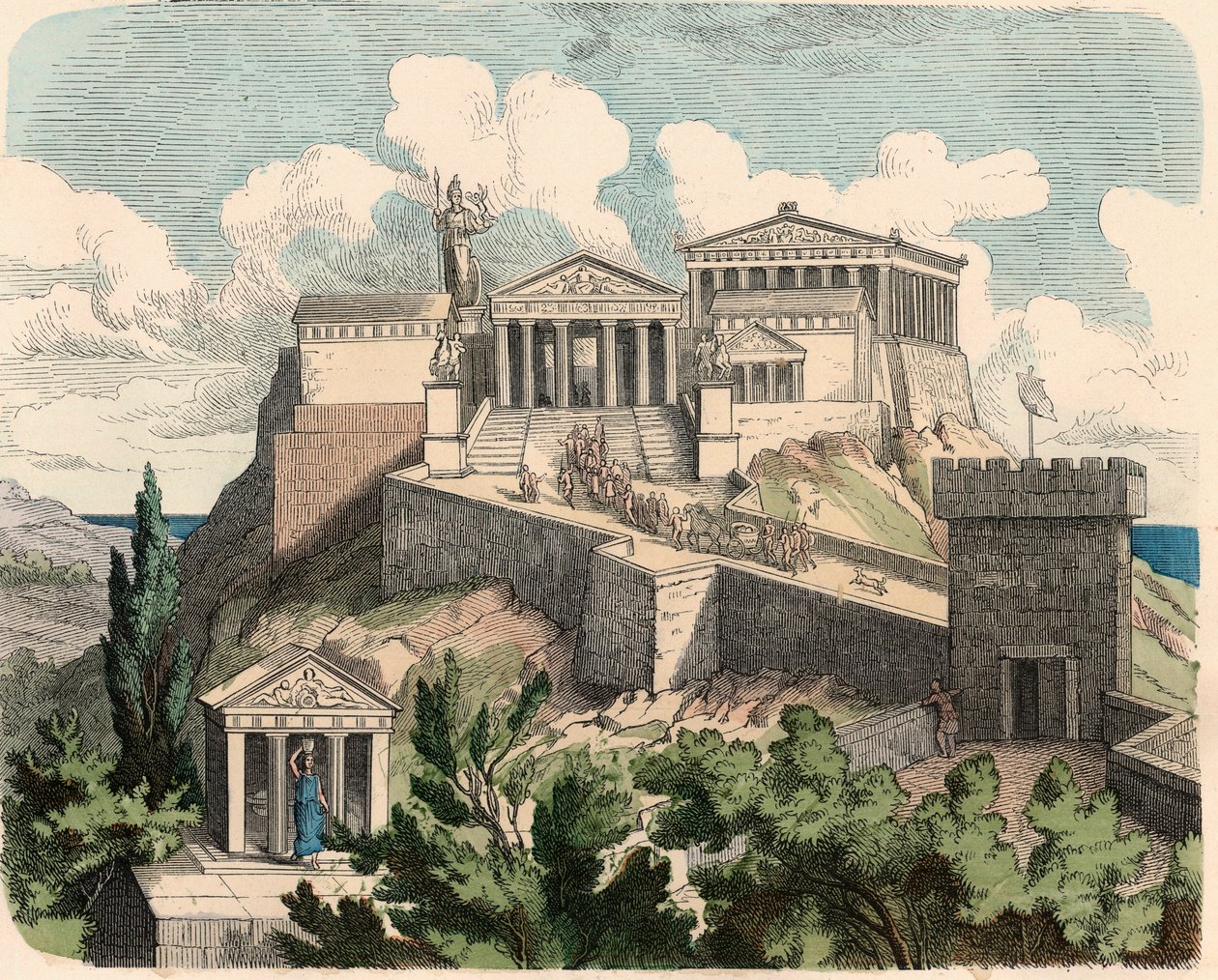 Starożytna Grecja: Ateny, Akropol - Partenon autorstwa Heinrich Leutemann