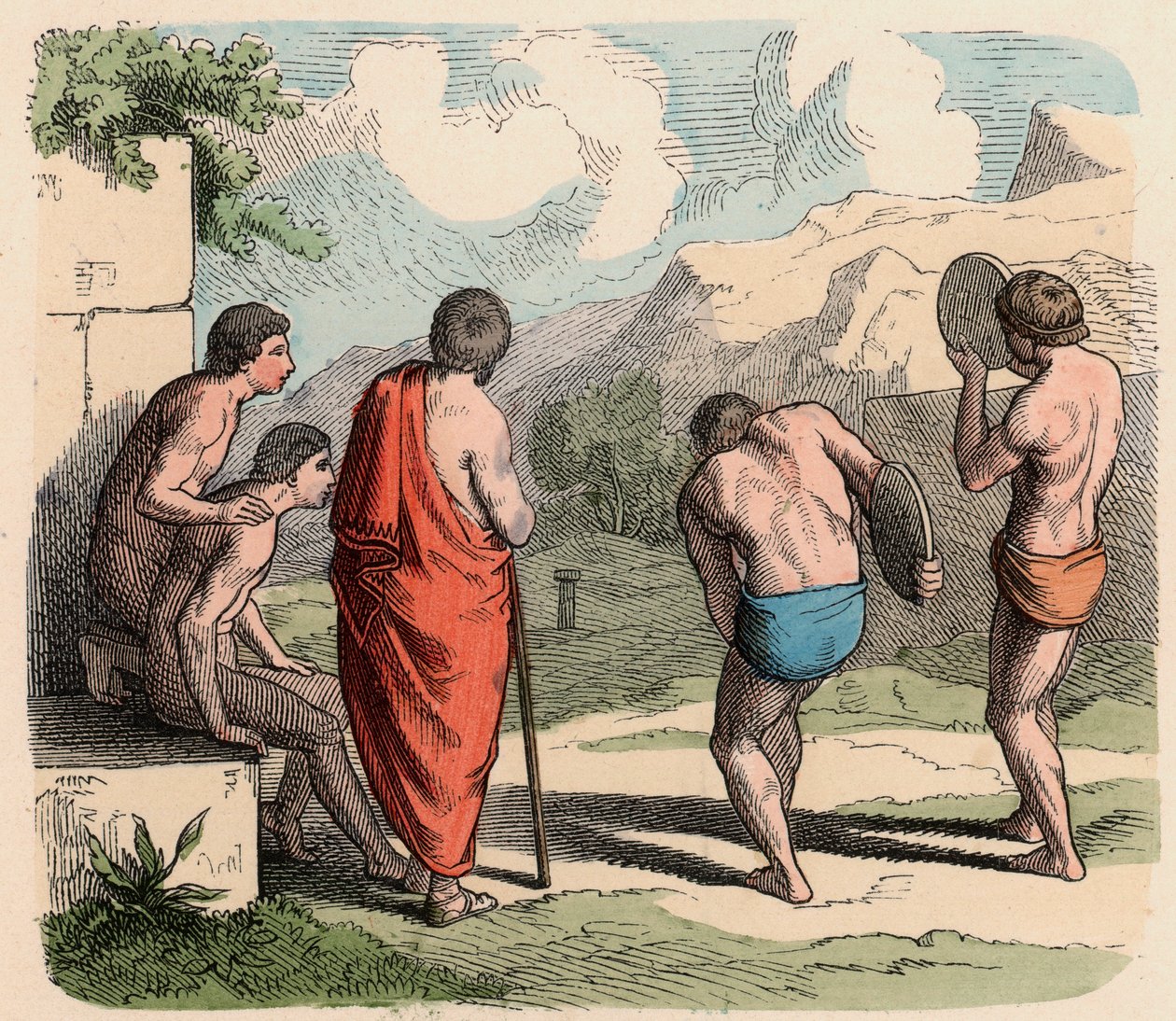 Starożytna Grecja: sport, rzucanie dyskiem autorstwa Heinrich Leutemann