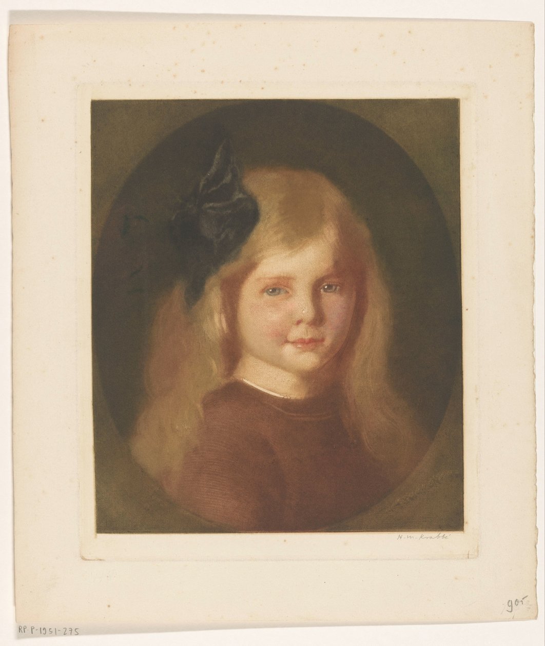 Portret nieznanej dziewczyny autorstwa Heinrich M. Krabbé (signed by artist)