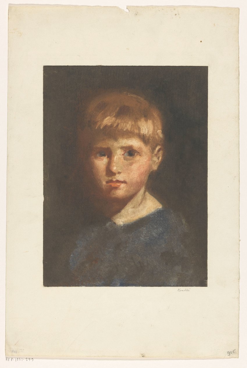 Portret nieznanego chłopca autorstwa Heinrich M. Krabbé (signed by artist)