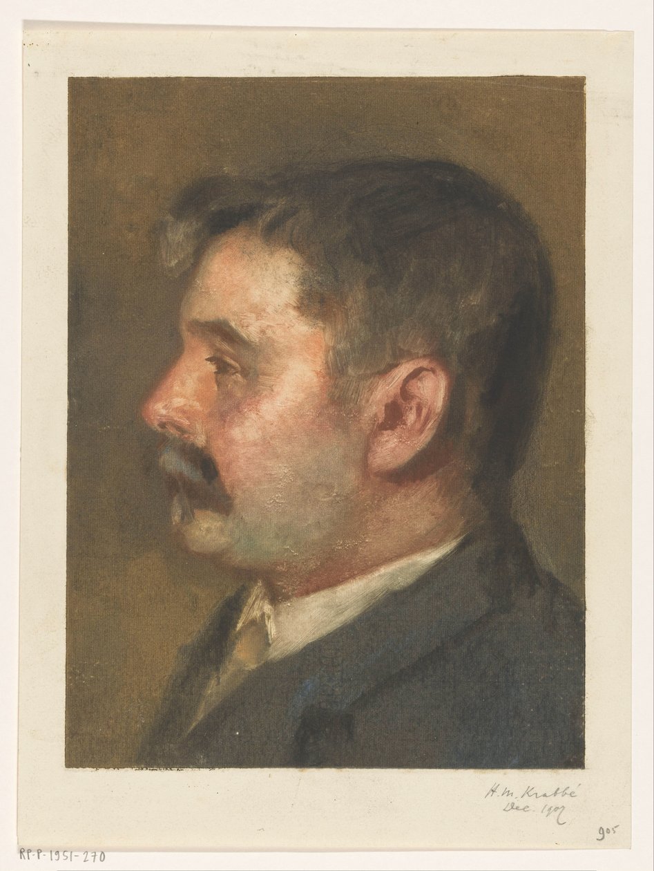 Portret nieznanego mężczyzny autorstwa Heinrich M. Krabbé (signed by artist)