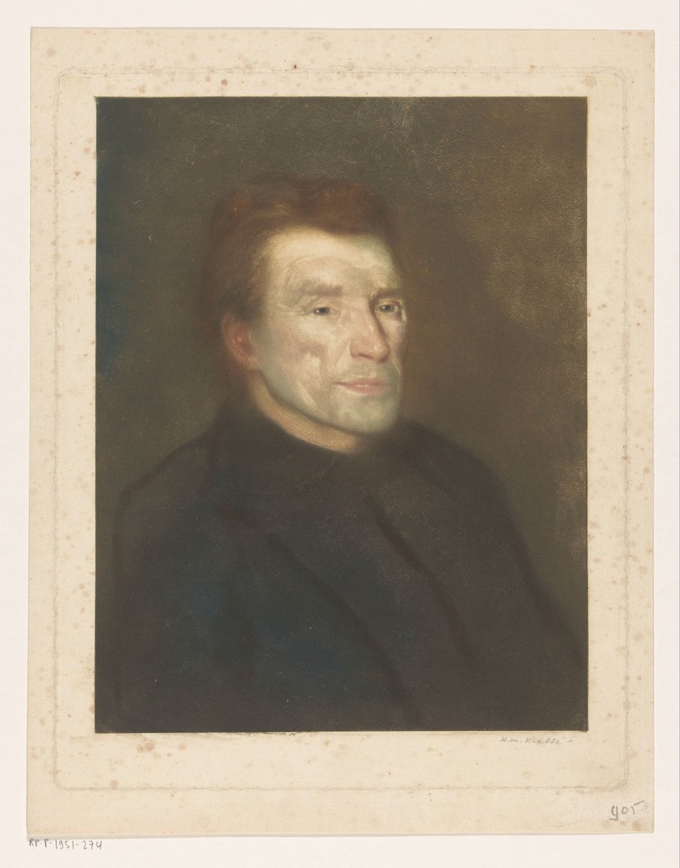 Portret nieznanego mężczyzny autorstwa Heinrich M. Krabbé (signed by artist)