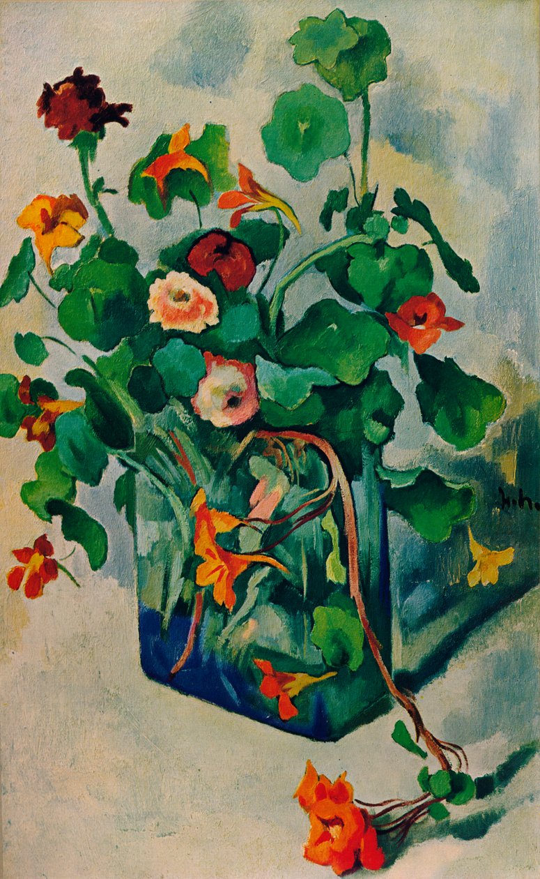 Szkło z rzeżuchą, c1915 autorstwa Heinrich Nauen