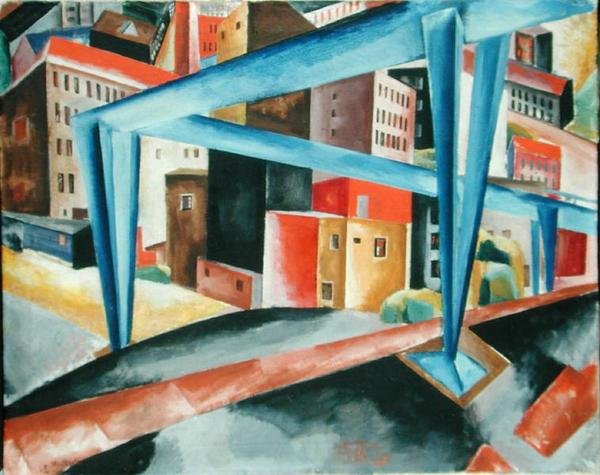 Wiadukt przed Vorsetzen w Hamburgu, 1921 autorstwa Heinrich Stegemann