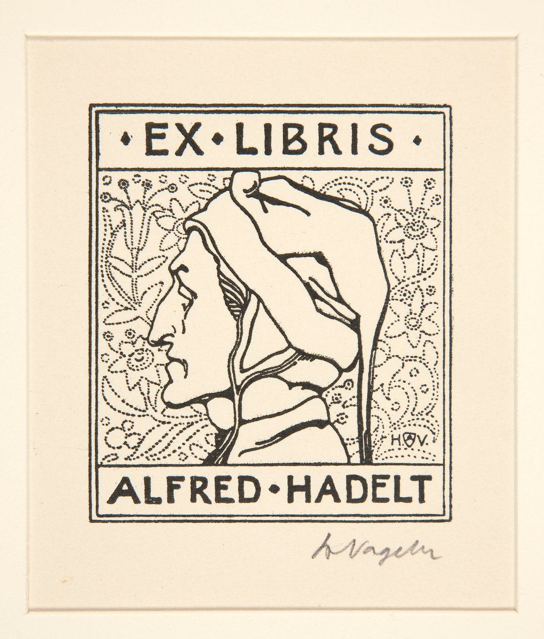 Ekslibris: Alfred Hadelt autorstwa Heinrich Vogeler