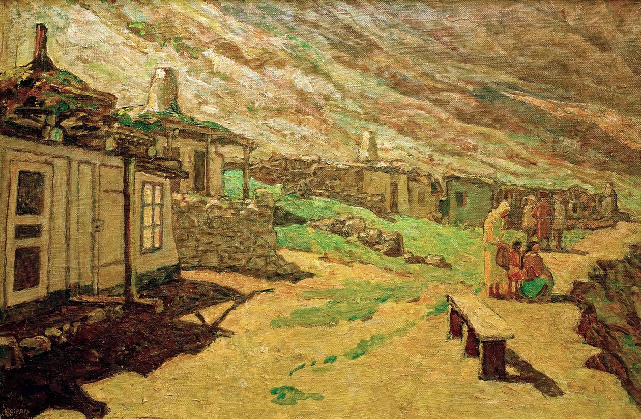Stara wieś na Kaukazie, 1940. autorstwa Heinrich Vogeler