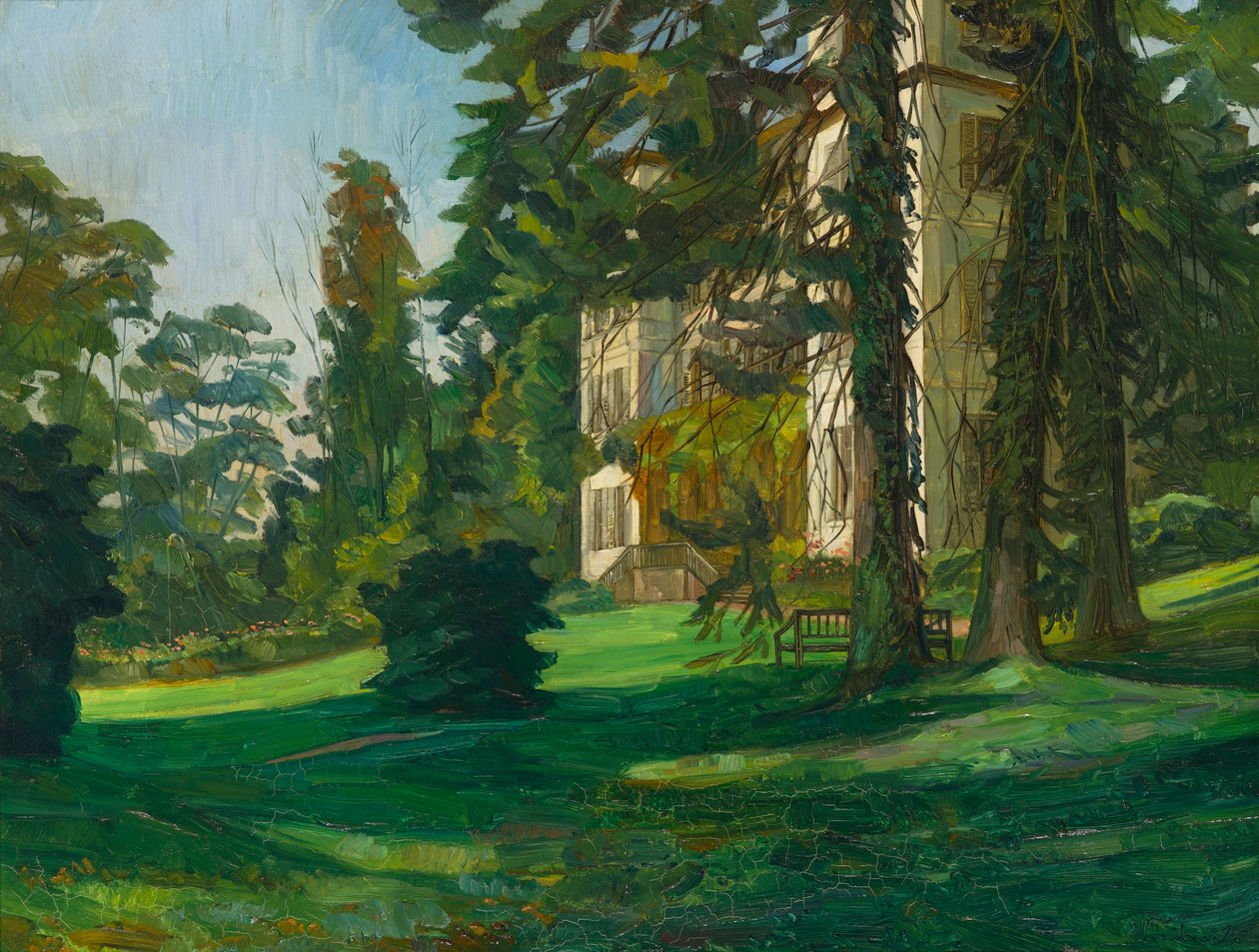 Schloss Hemsbach (olej na płótnie) autorstwa Heinrich Wilhelm Trübner