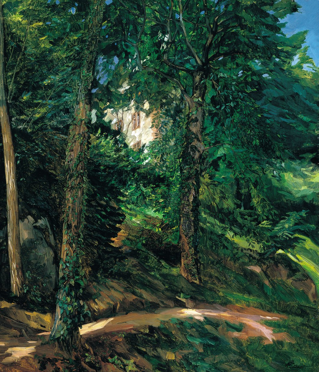 Teren zamkowy w Lichtenbergu w Odenwaldzie, 1900 autorstwa Heinrich Wilhelm Trübner