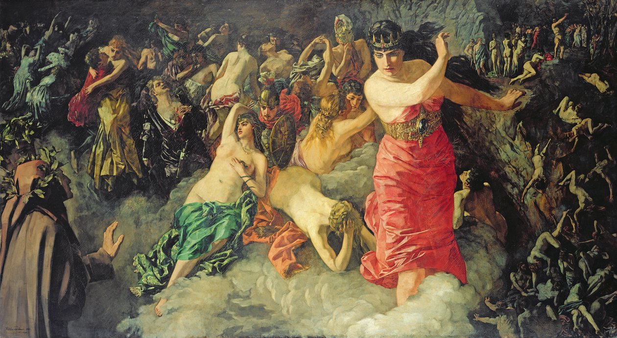 Scena z Boskiej komedii Dantego, 1880 autorstwa Heinrich Wilhelm Truebner