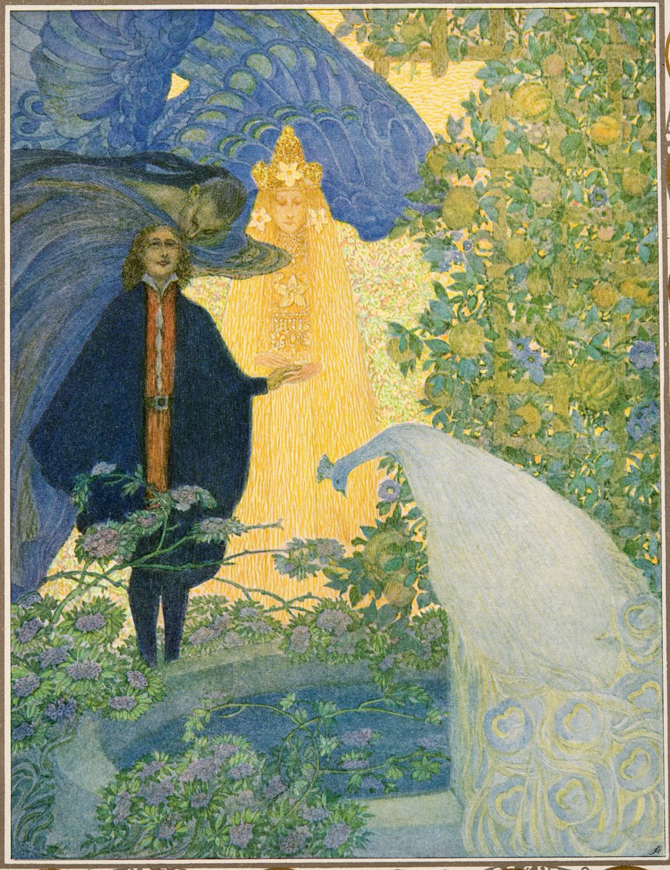 Rajski ogród z Opowieści Hansa Christiana Andersena, wyd. 1911 autorstwa Heinrich and Urban Lefler