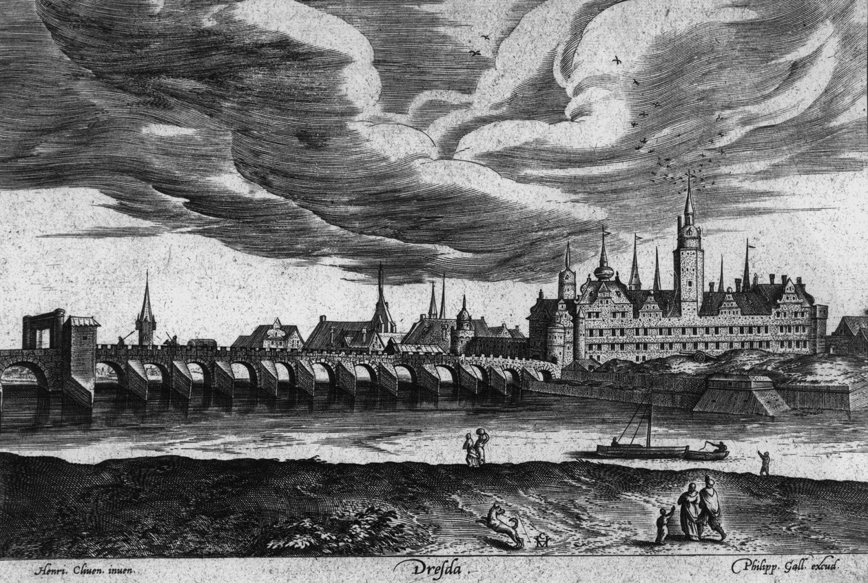 Fragment z widoku Drezna, 1550 autorstwa Heinrich van Cleef