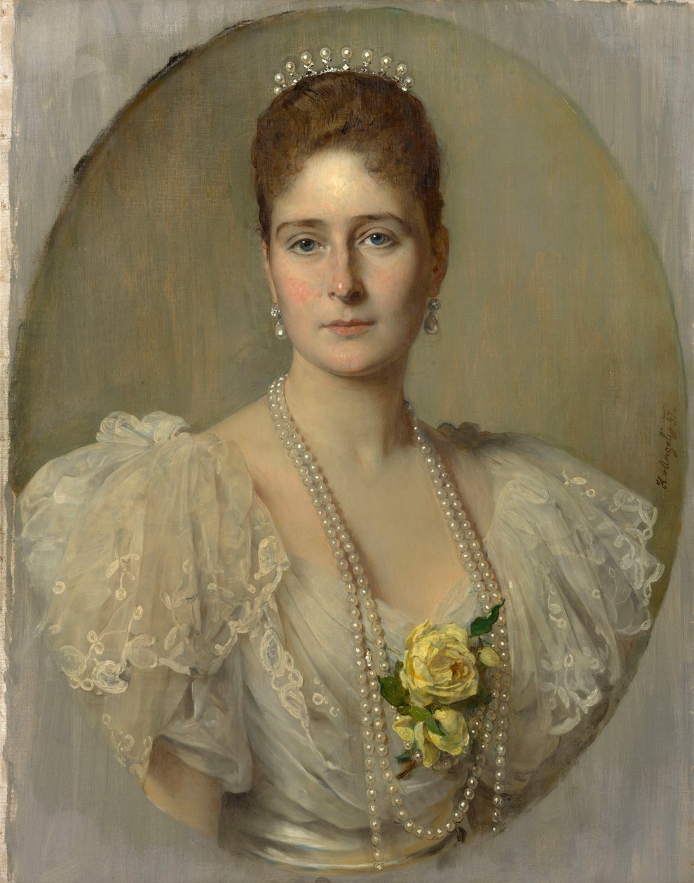 Portret cesarzowej Aleksandry Fiodorowny Rosji 1872-1918, żony cara Mikołaja II, 1897. autorstwa Heinrich von Angeli