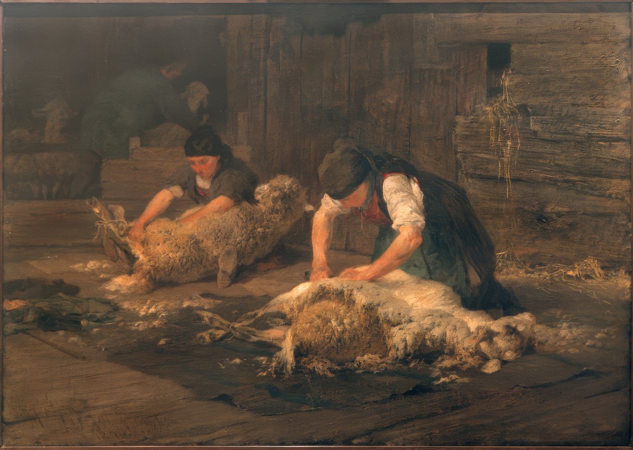 Strzyżenie owiec autorstwa Heinrich von Zügel