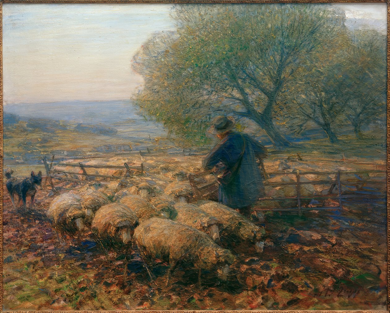 Owce, opuszczające zagrodę autorstwa Heinrich von Zügel