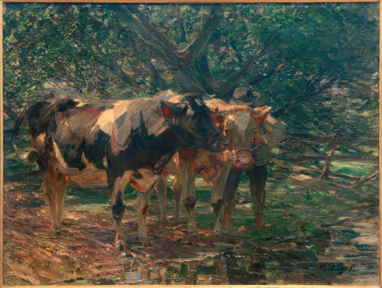 Czarno-czerwona kratka autorstwa Heinrich von Zügel