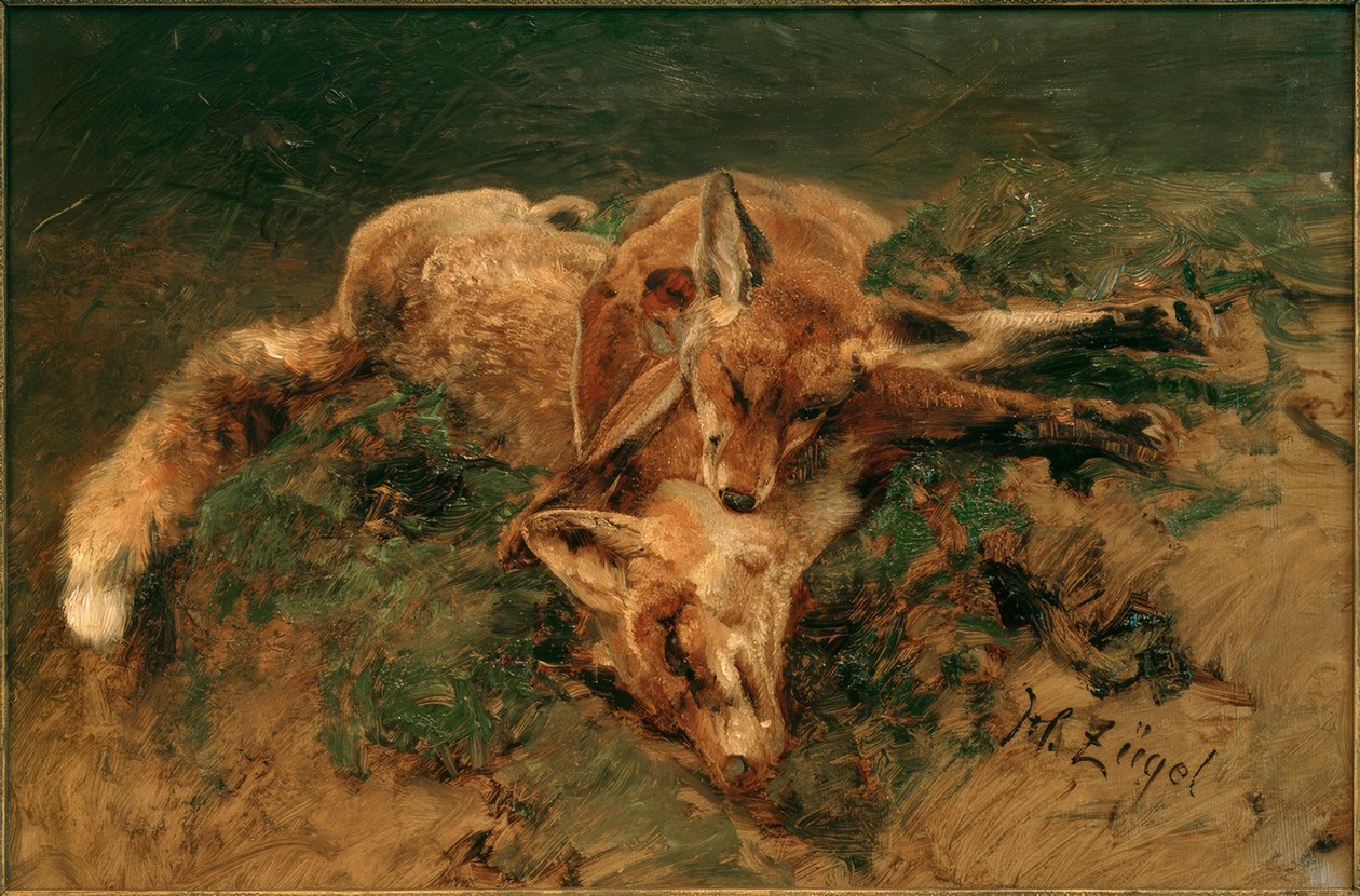 Dwa lisy autorstwa Heinrich von Zügel