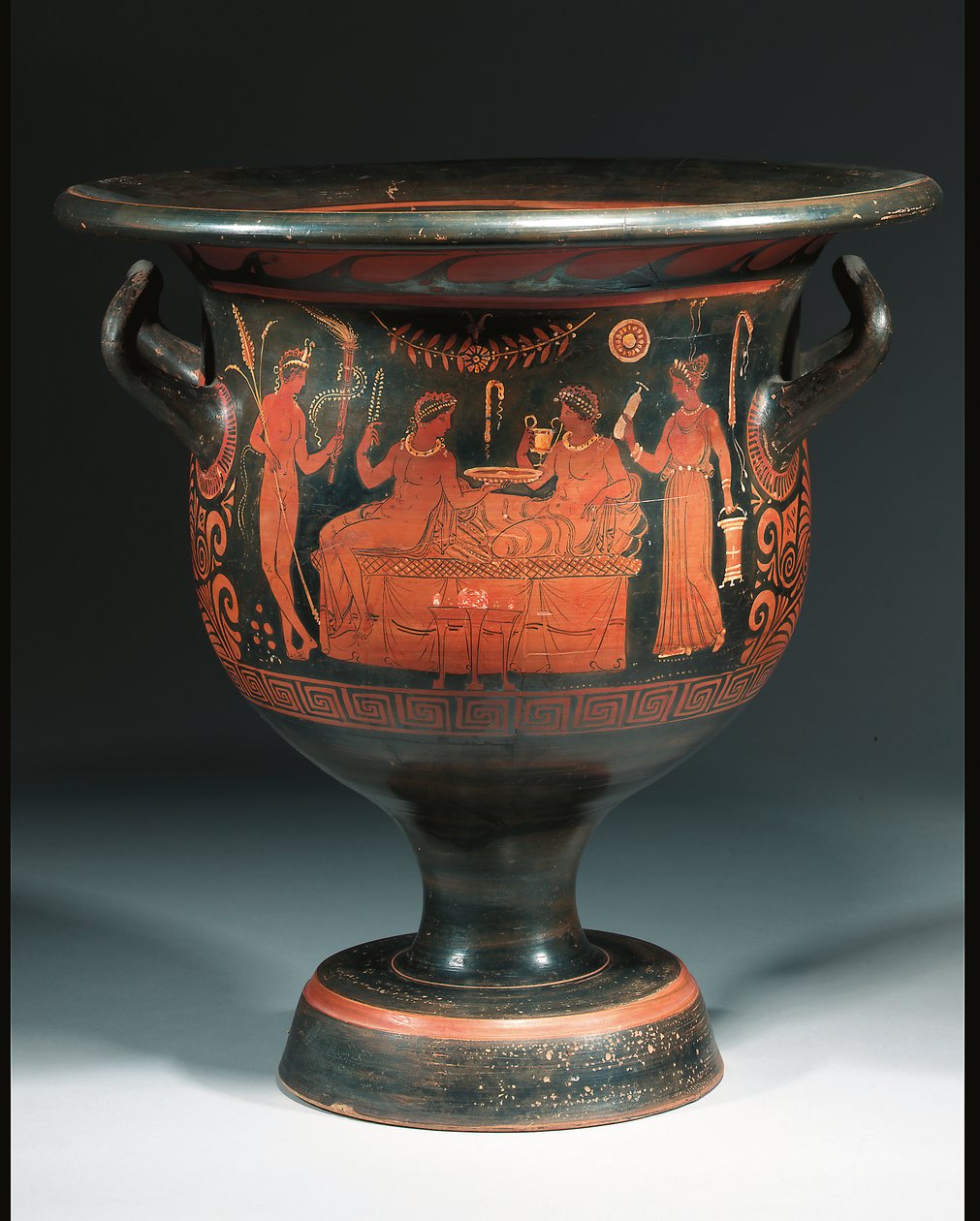 Duży apulijski krater czerwonofigurowy, ok. 350-340 p.n.e. (ceramika) autorstwa Helbig Painter (attr. to)