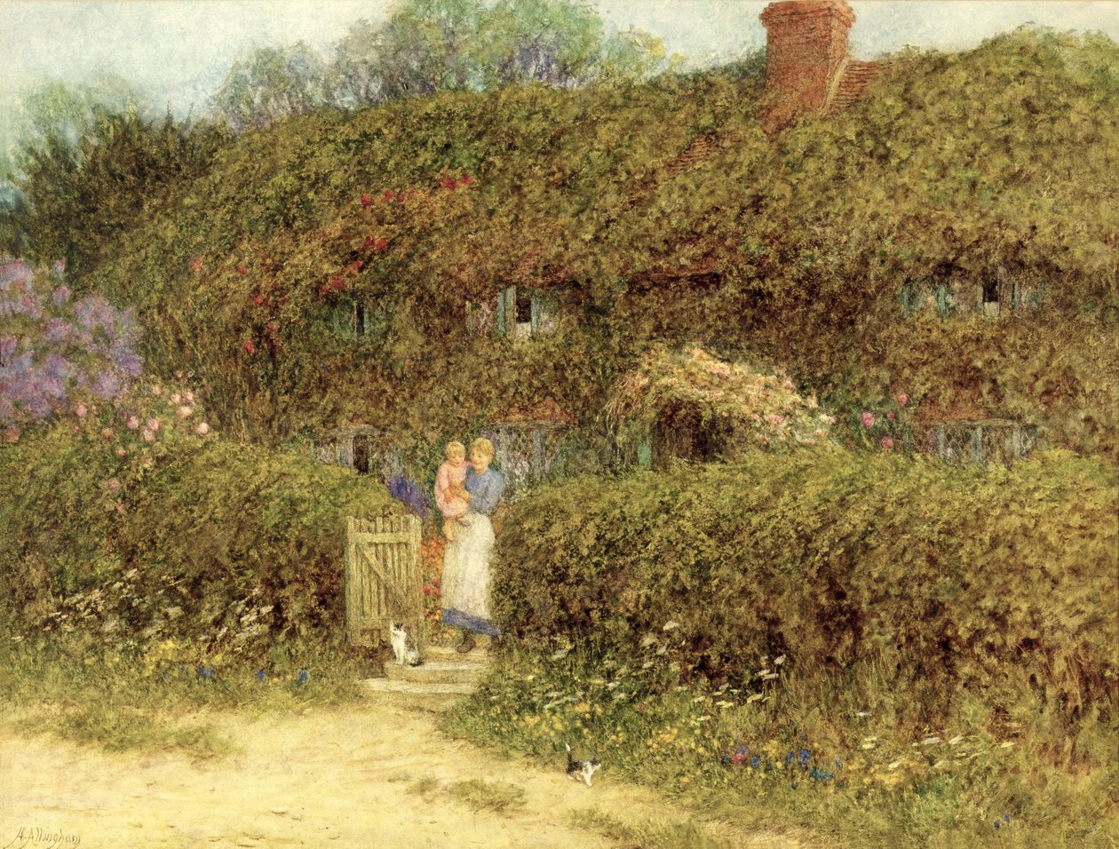 Domek w Freshwater, Isle of Wight autorstwa Helen Allingham