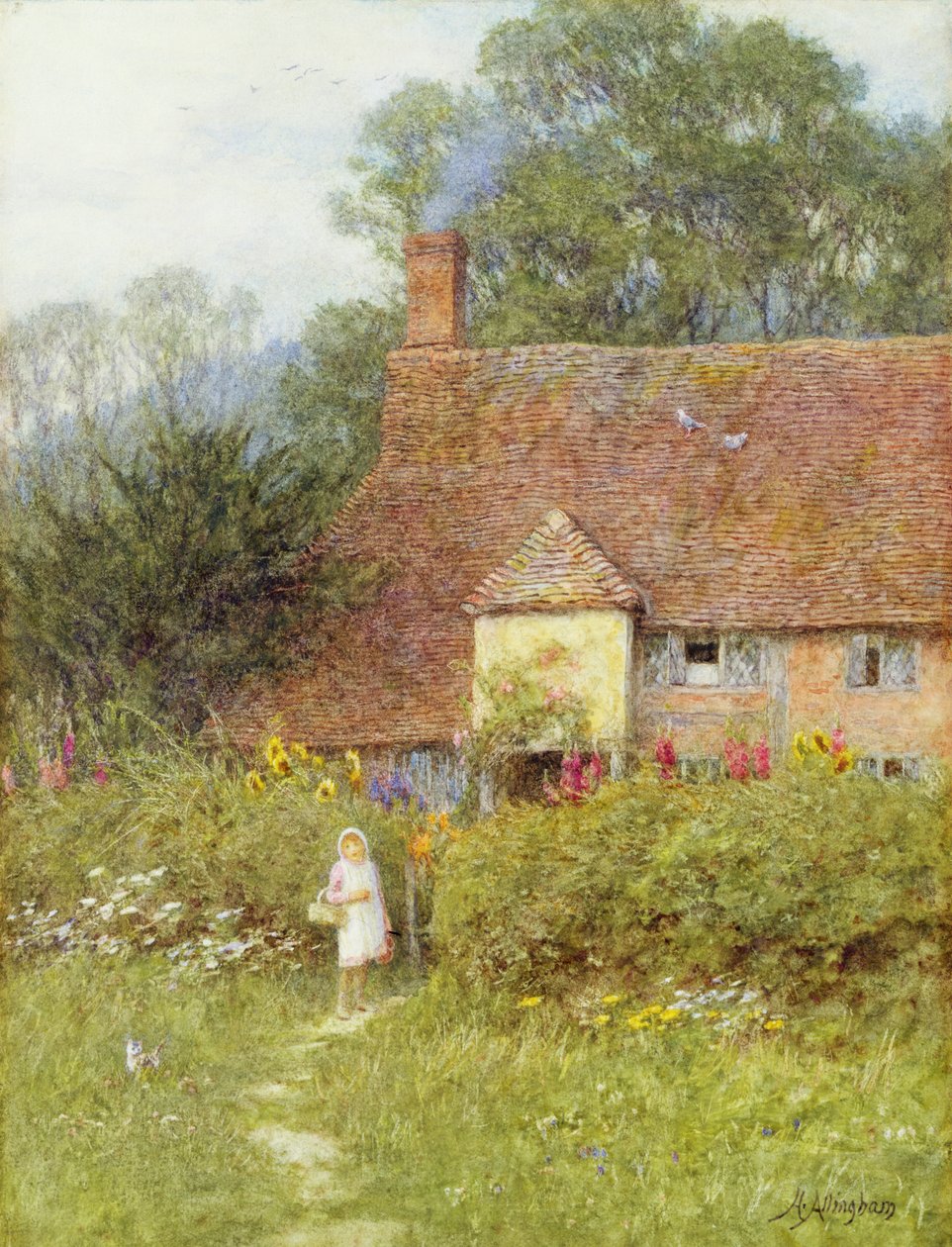 Зуслангийн хаалганы дэргэд autorstwa Helen Allingham