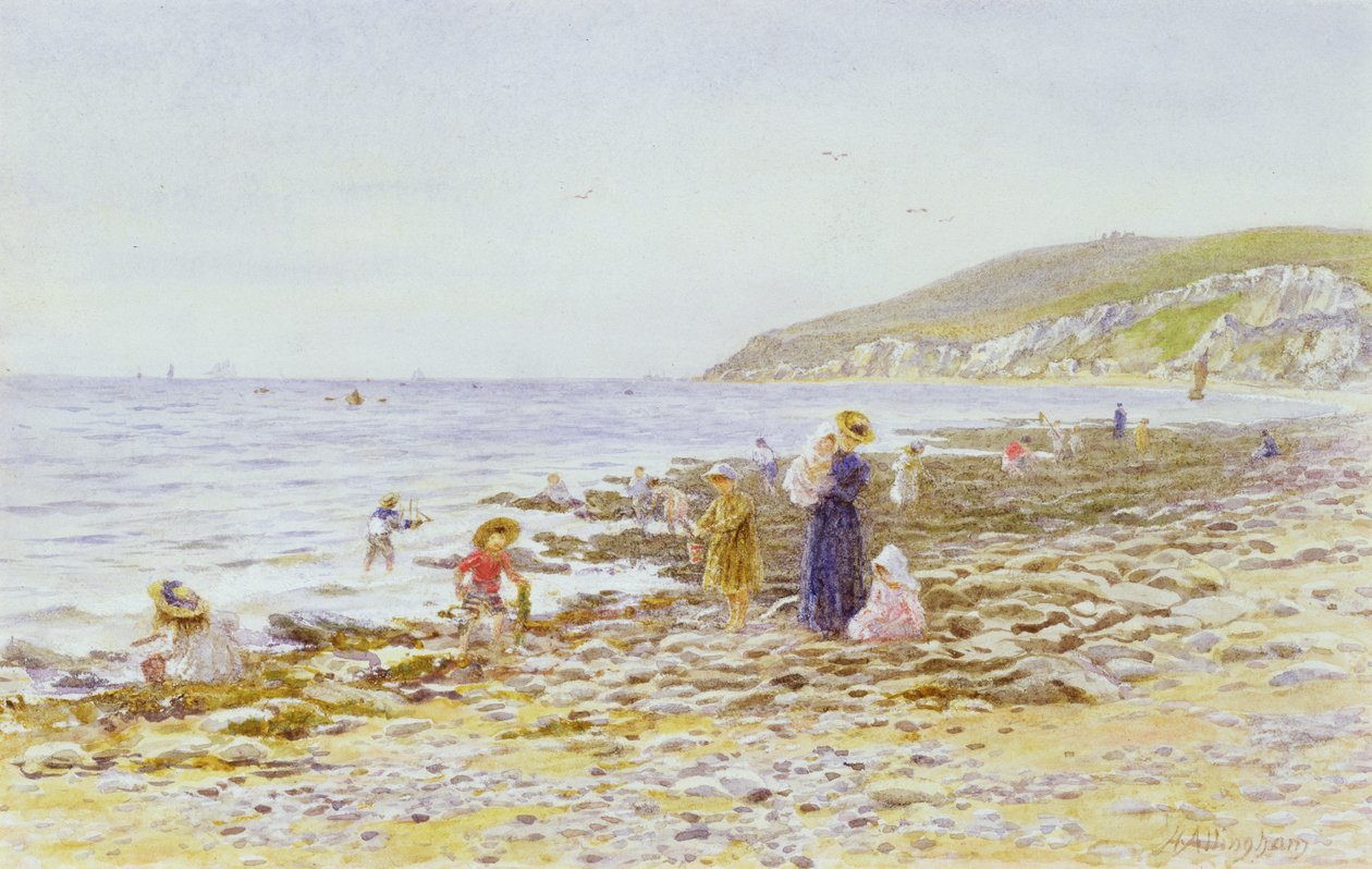 Na plaży (wc na papierze) autorstwa Helen Allingham