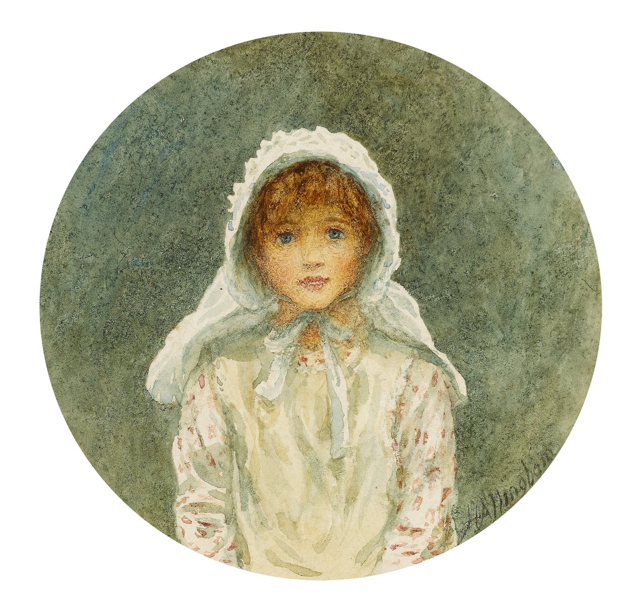 Studium portretowe Kitty (wc na papierze) autorstwa Helen Allingham