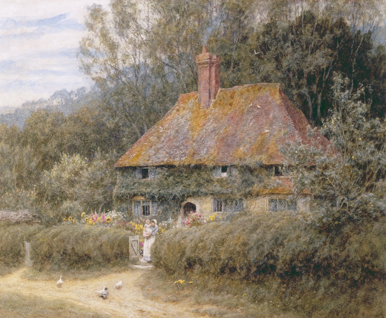Valewood Farm pod Blackwood, Surrey autorstwa Helen Allingham