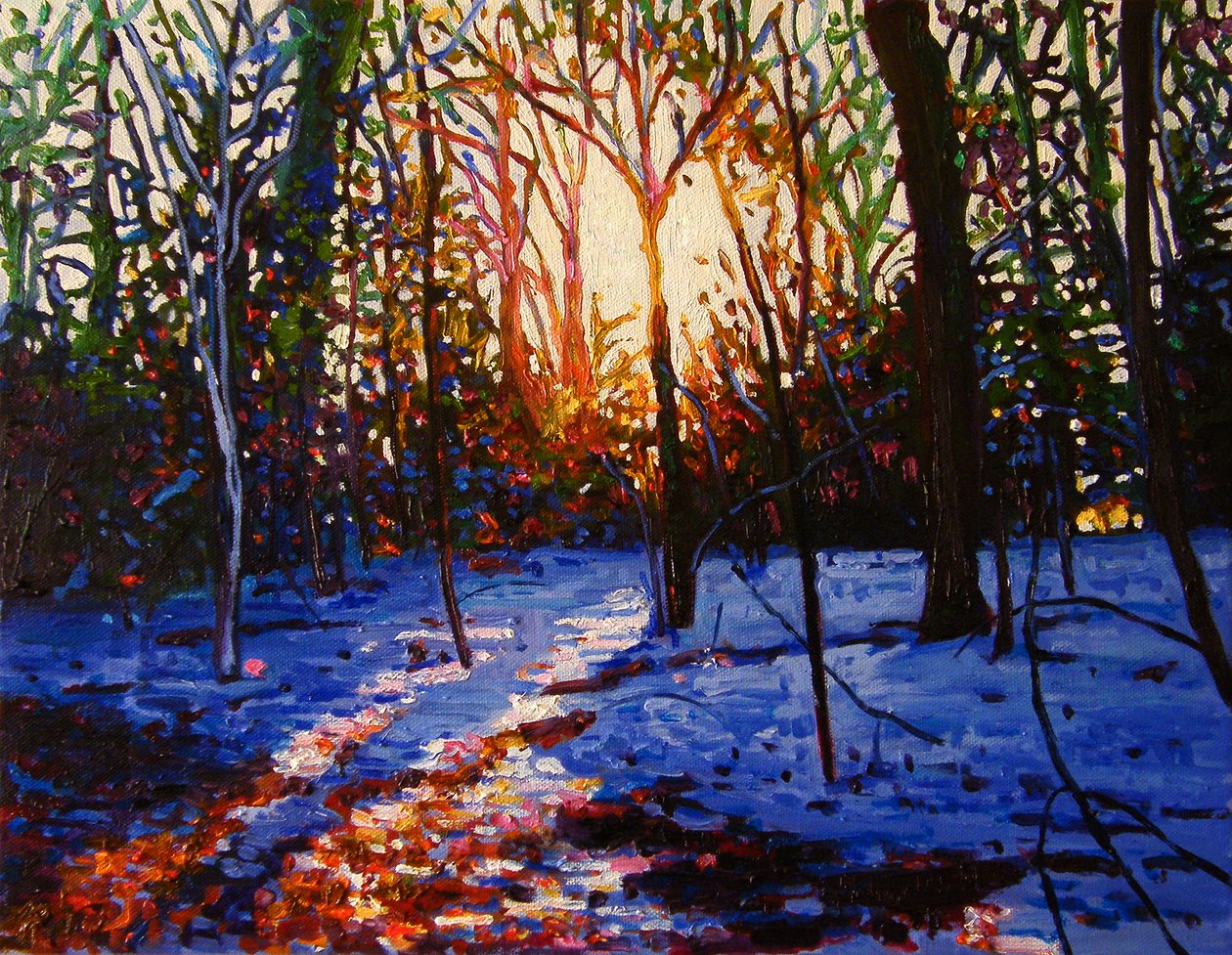 Zachód słońca na śniegu, 2010, autorstwa Helen White
