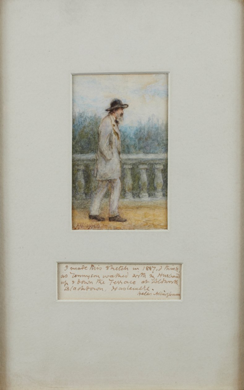 Alfred, Lord Tennyson w swoim ogrodzie autorstwa Helen Allingham