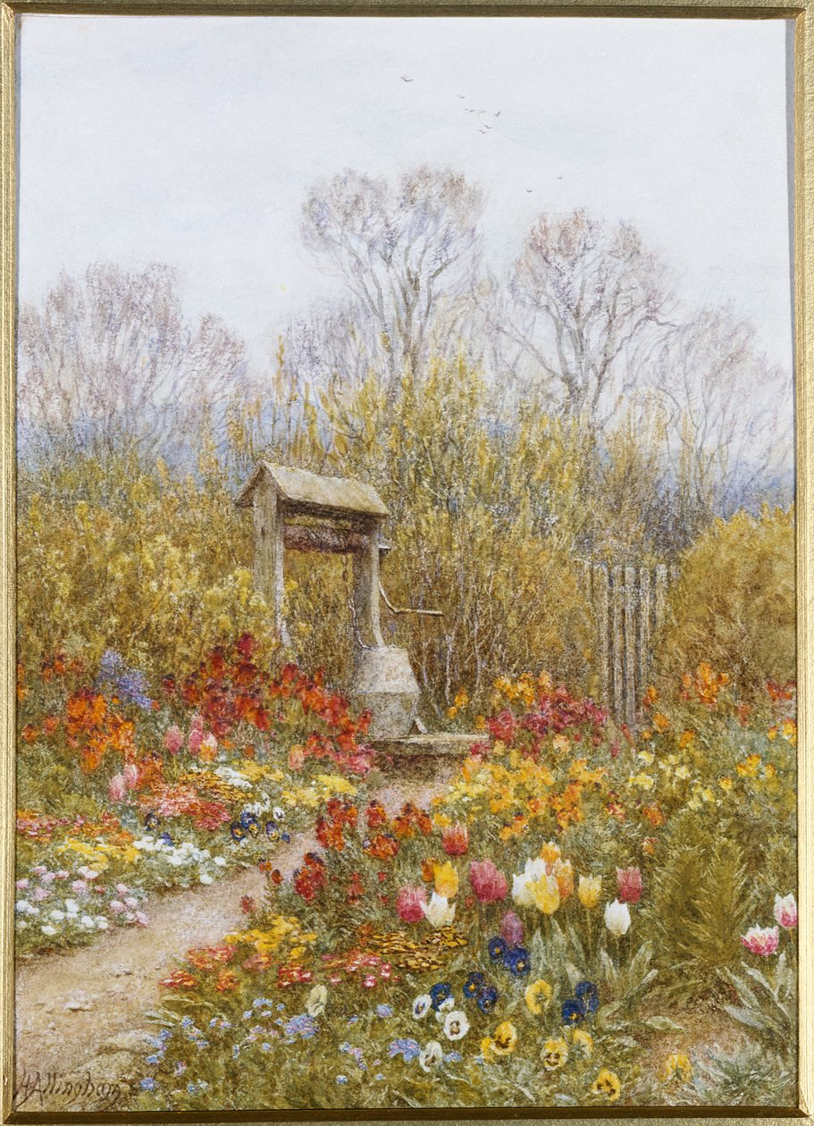 Stara studnia, Brook, Surrey (akwarela) autorstwa Helen Allingham