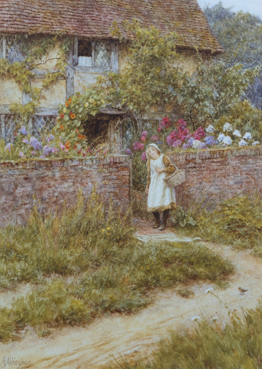 W Sandhills (akwarela z wydrapaniem na papierze) autorstwa Helen Allingham