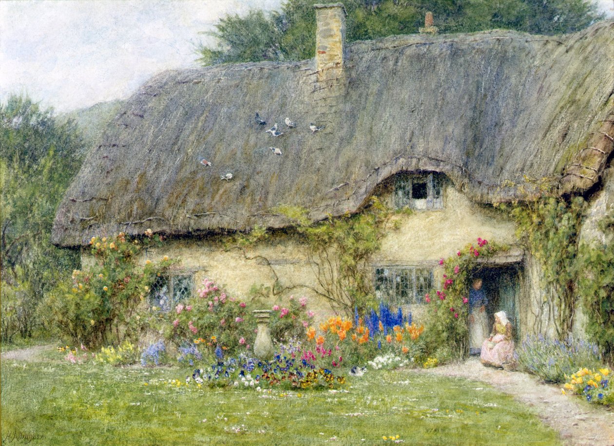 W Wroughton, Wiltshire (akwarela na papierze) autorstwa Helen Allingham