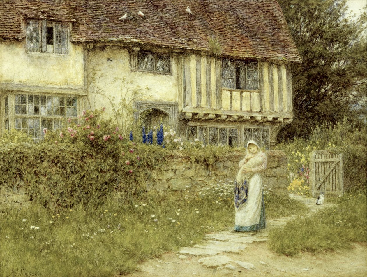 Obok Old Church Gate Farm, Smarden, Kent (akwarela na papierze) autorstwa Helen Allingham