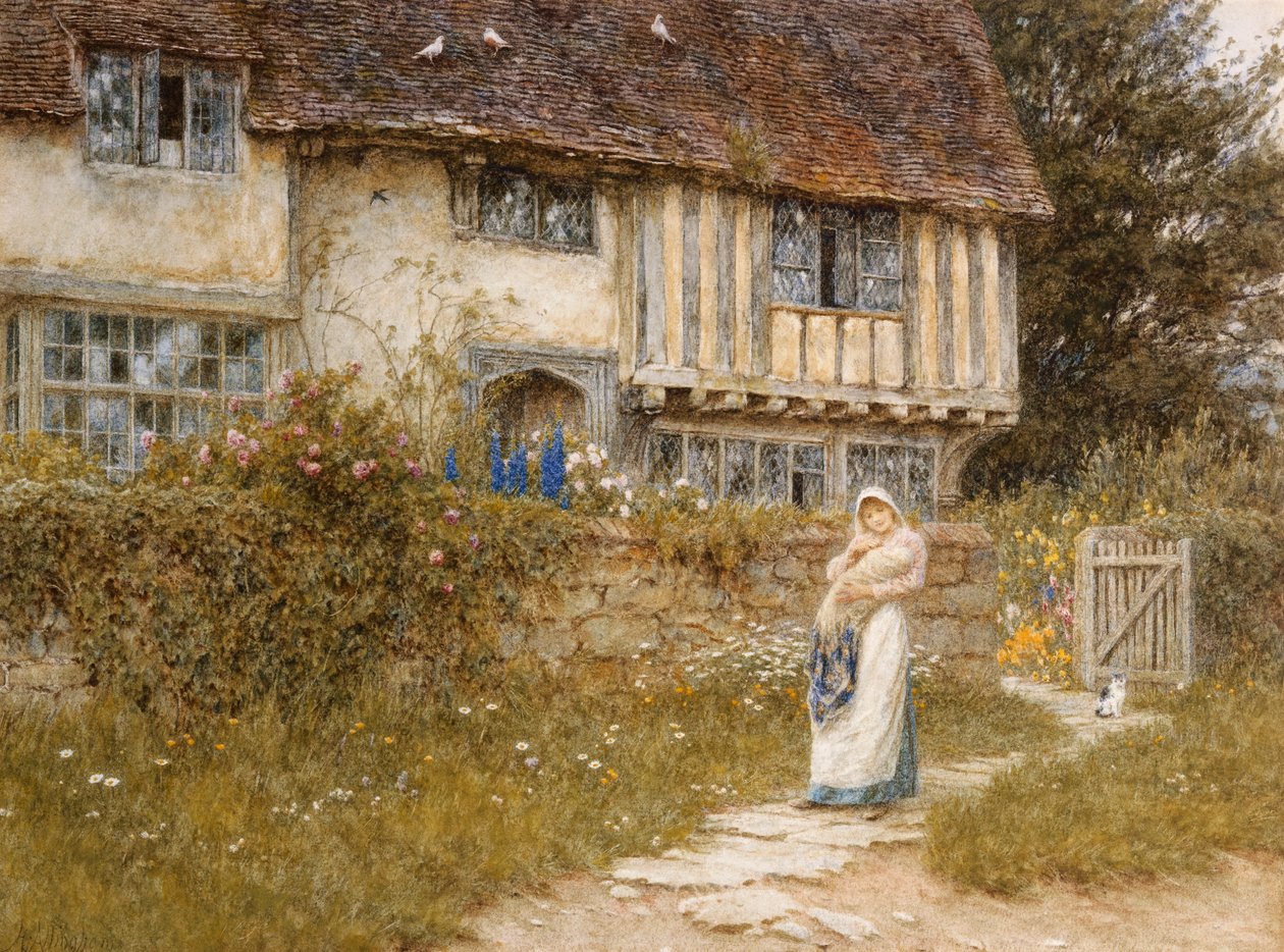 Obok farmy Old Church Gate, Smarden, Kent autorstwa Helen Allingham