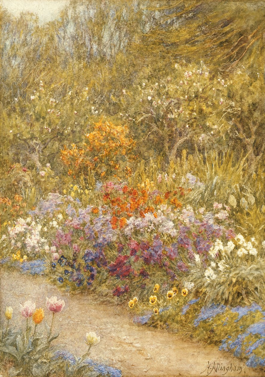 W ogrodzie kuchennym, Farringford (wc na papierze) autorstwa Helen Allingham