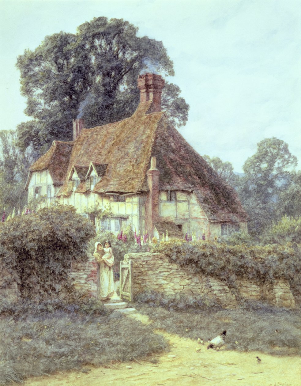 Blisko Witley, Surrey (akwarela na papierze) autorstwa Helen Allingham
