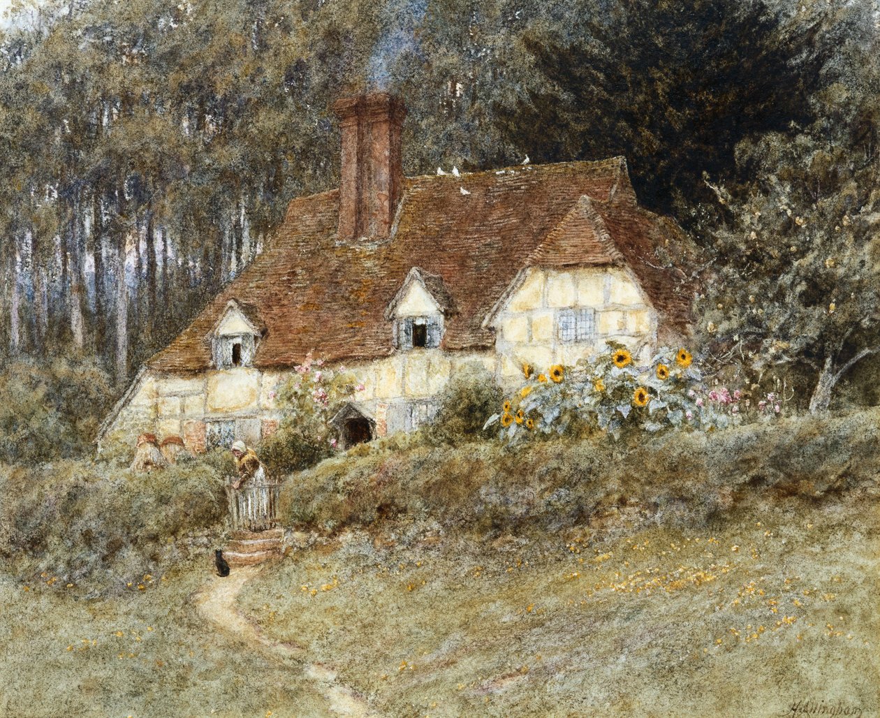Stary domek Surrey autorstwa Helen Allingham