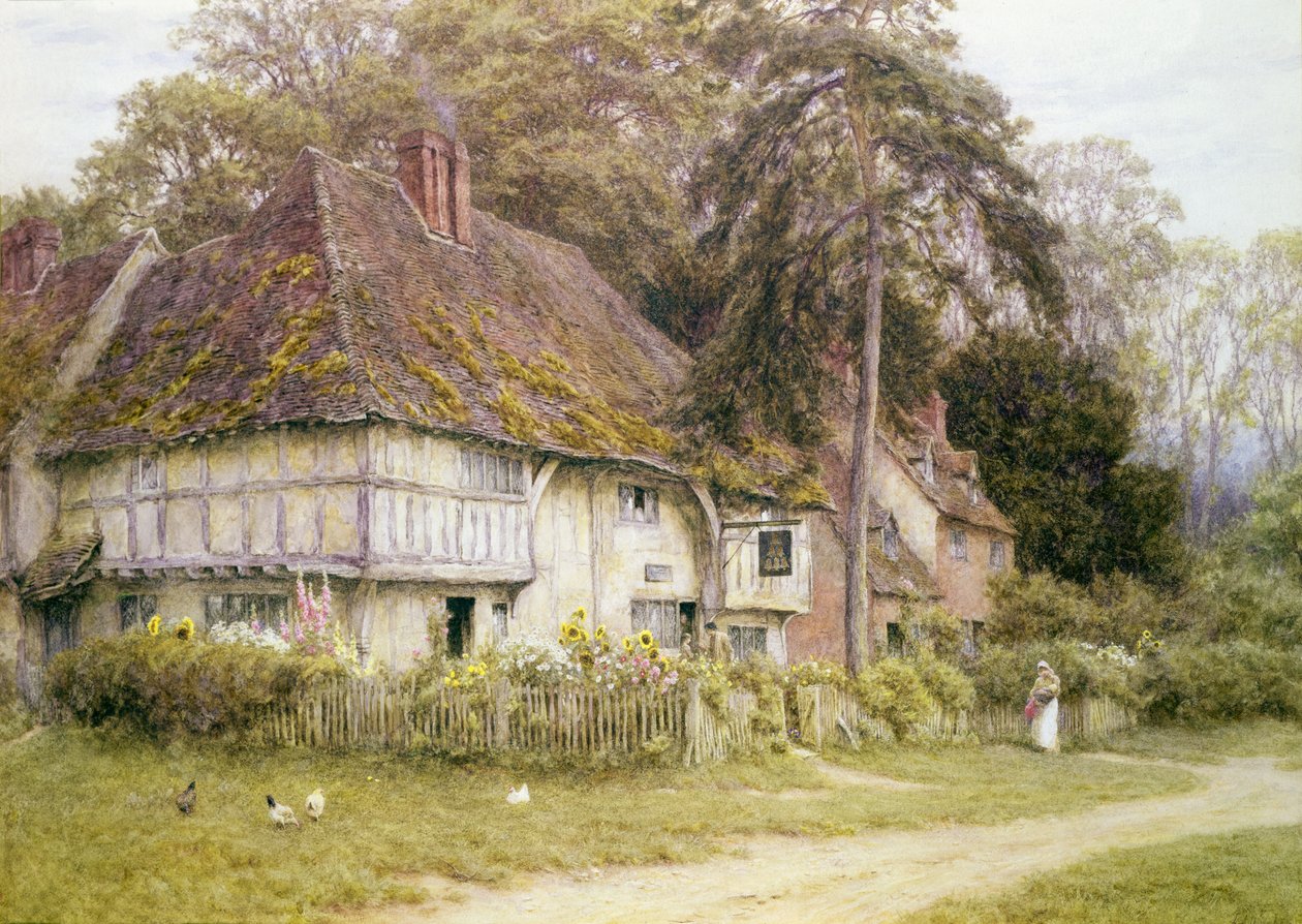 Sześć dzwonów, Hollingbourne, Kent autorstwa Helen Allingham